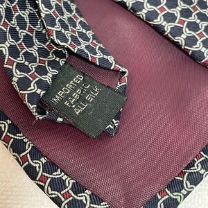 Vintage Bert Pulitzer 100%‎ Silk Made In USA Men's Tie Red Blue White Links
